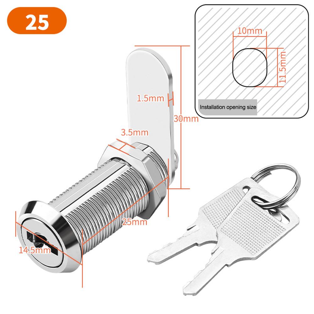 Cam Lock For Mailbox File Cabinet Lock 16mm Enhanced Security Mechanism Long-lasting Performance Two Spare Keys
