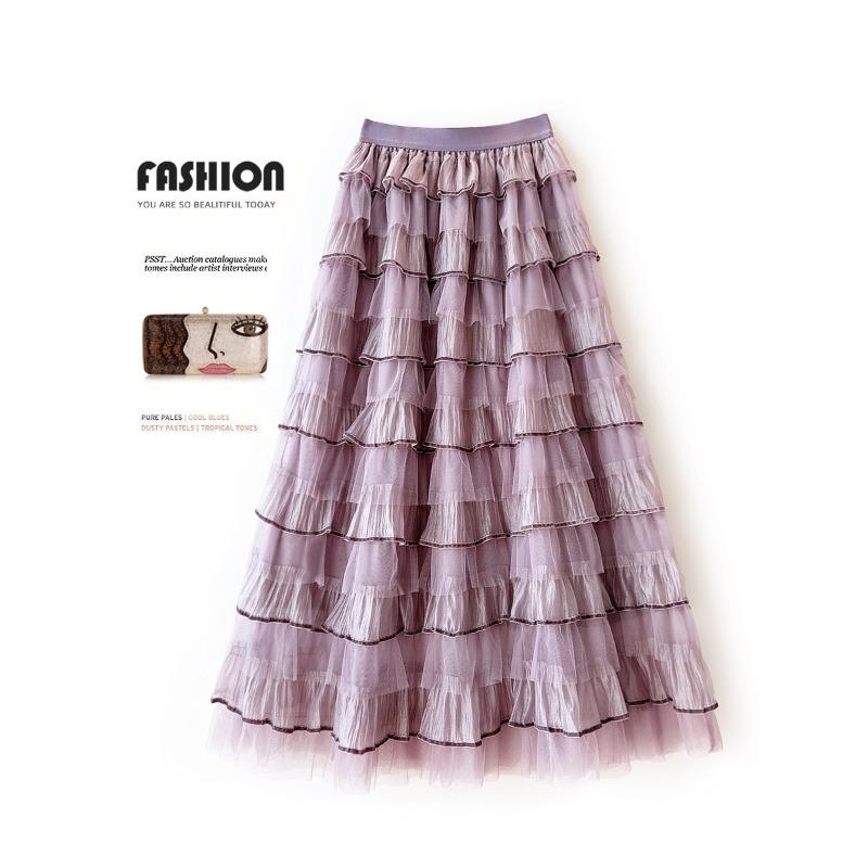 E-commerce, organza layer by layer splicing long cake skirt fairy skirt