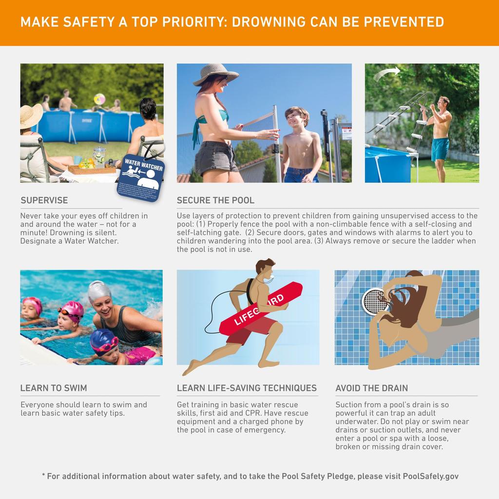 INTEX Rechteckiger Blauer Rechteckiger Rahmenpool 450 x 220 x 84 cm 28273