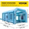 Inflatable Spray Booth Car Paint Tent 9 x 6 x 4 m W/ Filter & 2 Blowers