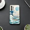 The Great Wave Off K-Kanagawa Phone Case Black Silicone Soft For Samsung S25,S24,S21,S22,S23,S30,Ultra,S20,Plus,Fe,Lite