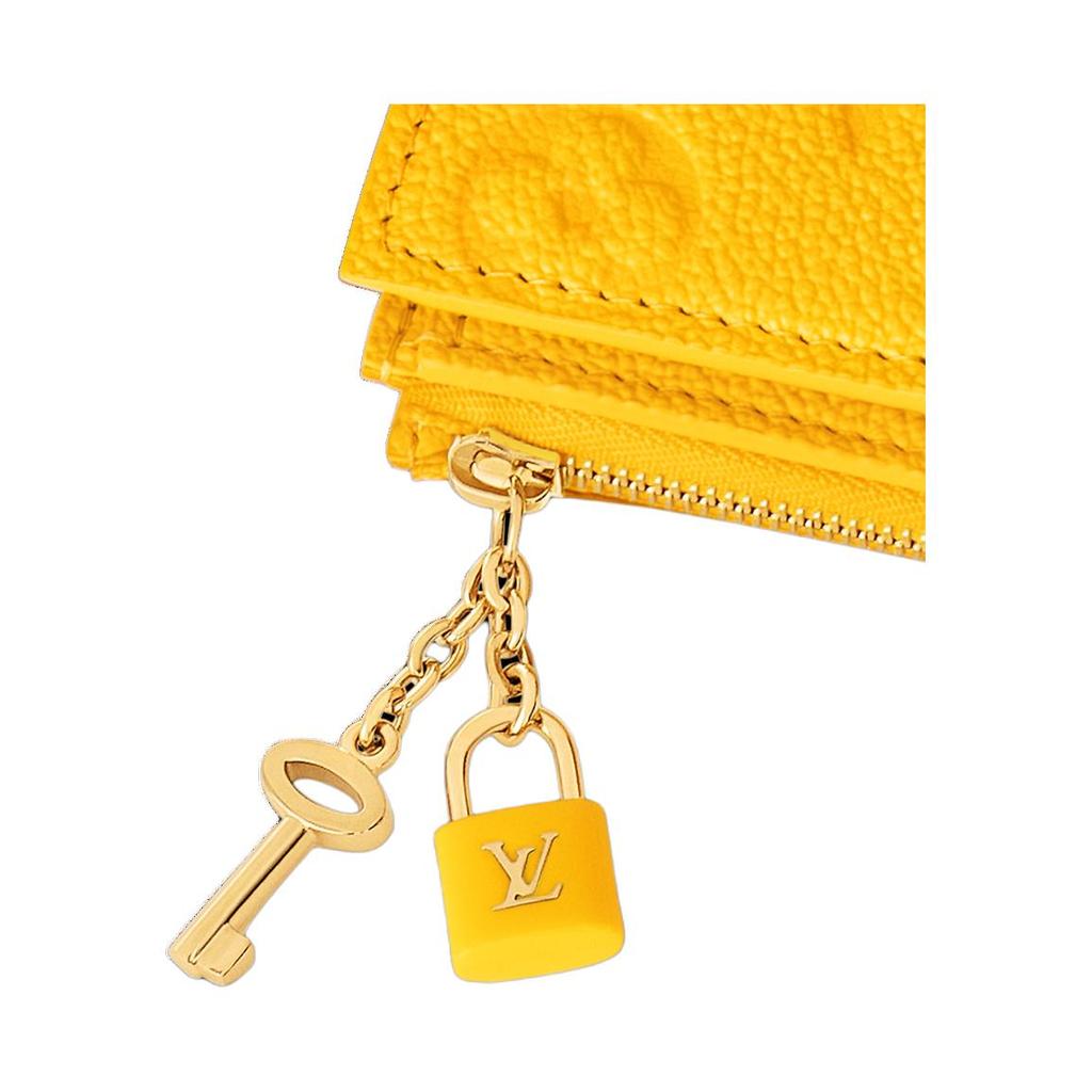 Louis Vuitton Lisa Wallet Monogram Pressed Button Cowhide Women wallet Ginkgo-Yellow M13579