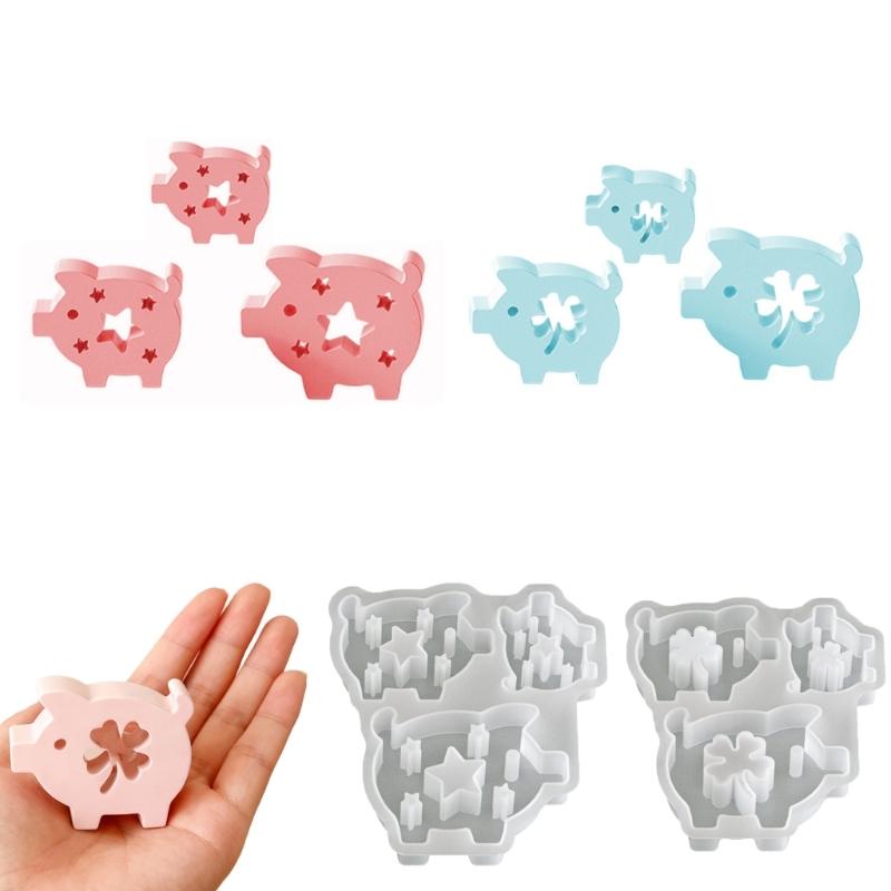 Food Grade Silicone Craft Mould With Cute Pig Designs For Casting And Candle Creation Projects