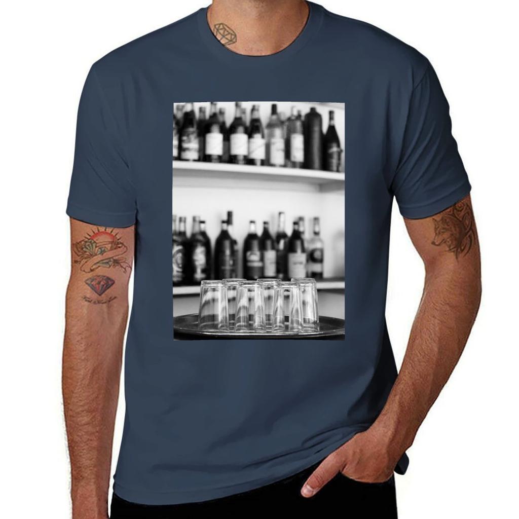 Spirituosenflaschen T-Shirt Weiche Haptik Basic Baumwoll-T-Shirt