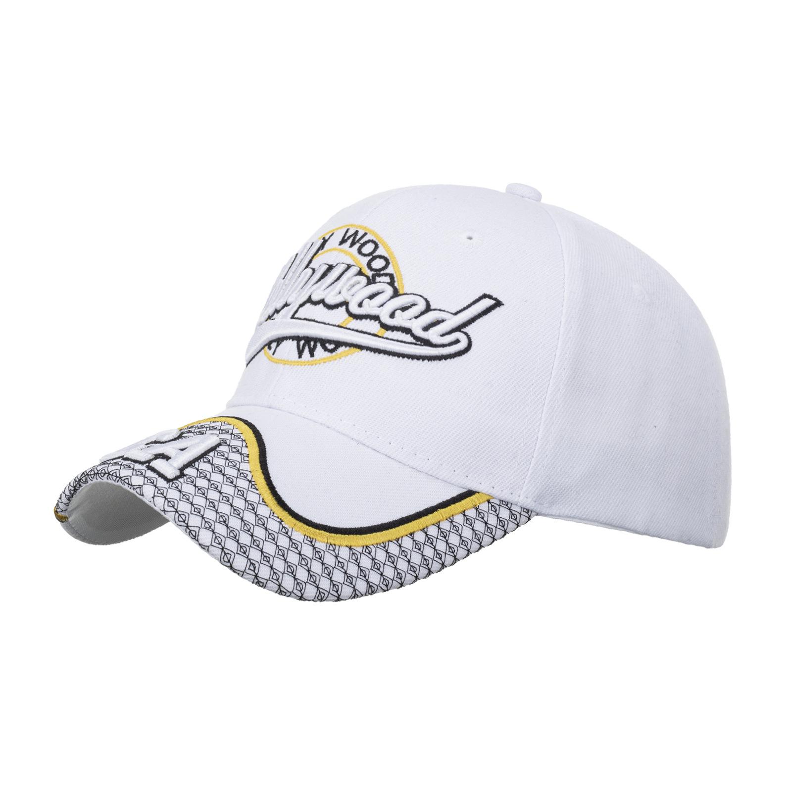 

Бейсболка с вышитыми буквами Hollywood CA, кепка для активного отдыха, солнцезащитная кепка, повседневная модная кепка белый