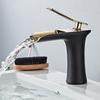 BLACK GOLDEN Basin Faucet Cold and Hot Water Waterfall Bathroom Faucet Single handle Basin Mixer Tap Deck Mount Torneira
