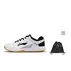 LiNing Feather Shock Absorbers Slip Resistant Abrasion Resistant Breathable Low Top Badminton Shoes Unisex White Black AYTS034-5