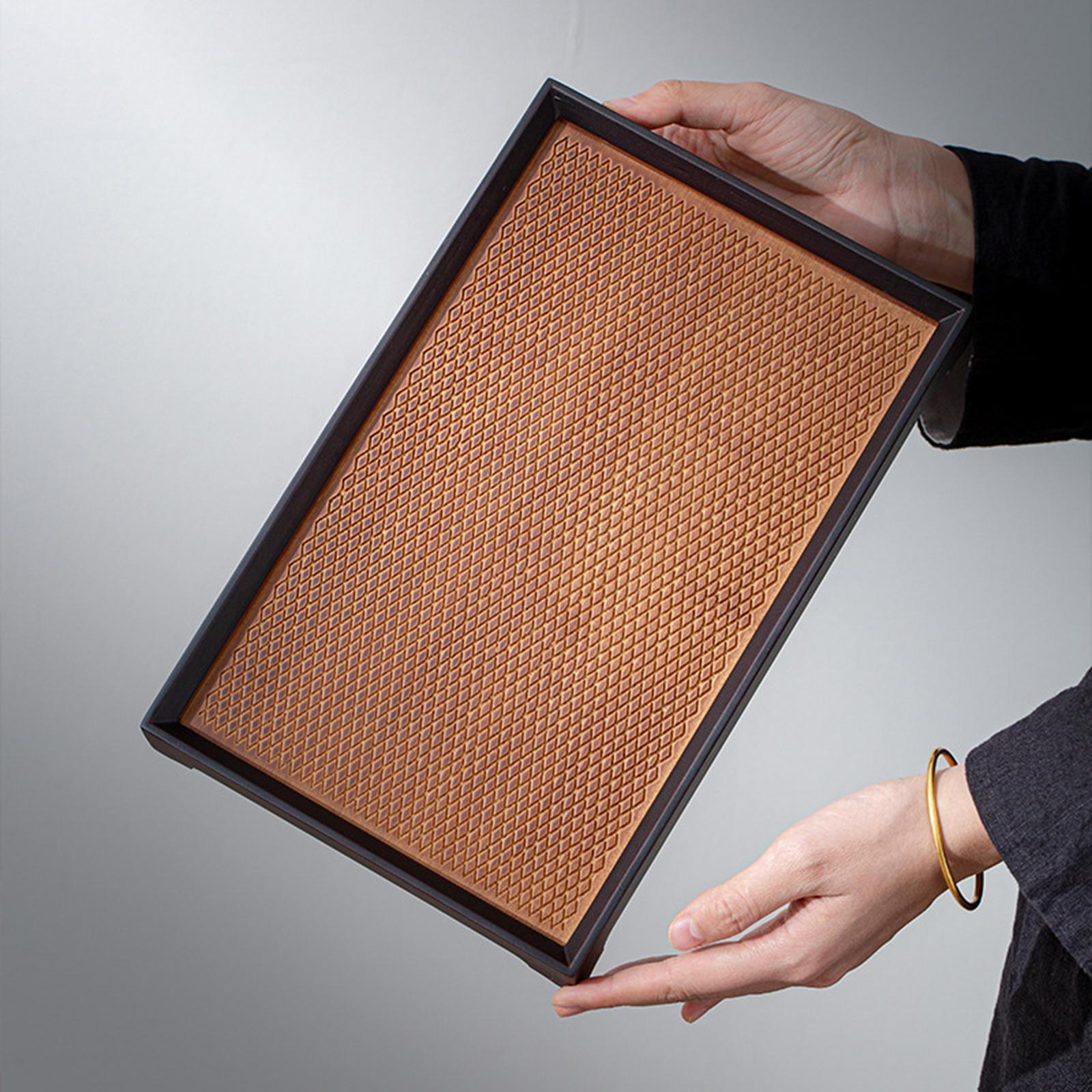 

Бамбуковый китайский поднос для чая, тарелка для закусок, компактный, универсальный, простой сервировочный столик для дома 30cmx19cmx4cm