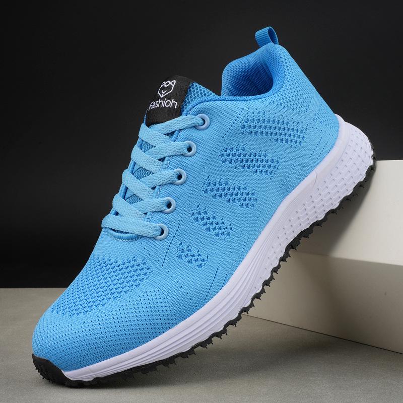 Chaussures de Running Toile Maille Fly-knit Grande Taille Femme 2025 - Semelle Plate pour Printemps et Automne