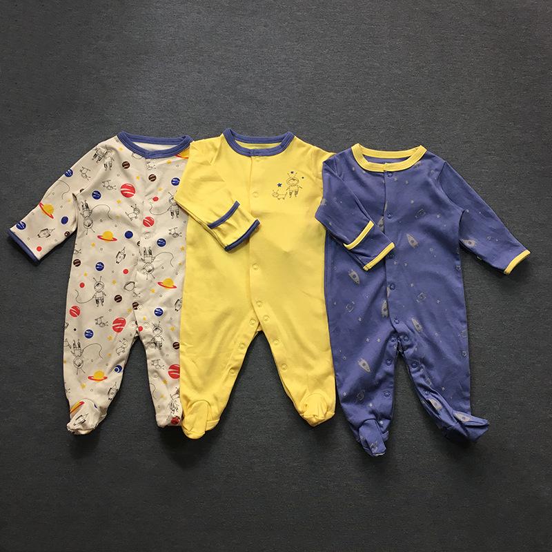 Spring & Autumn Baby Jumpsuit: Foot-Covering, Cotton Romper Pajamas for Newborn Boys & Girls