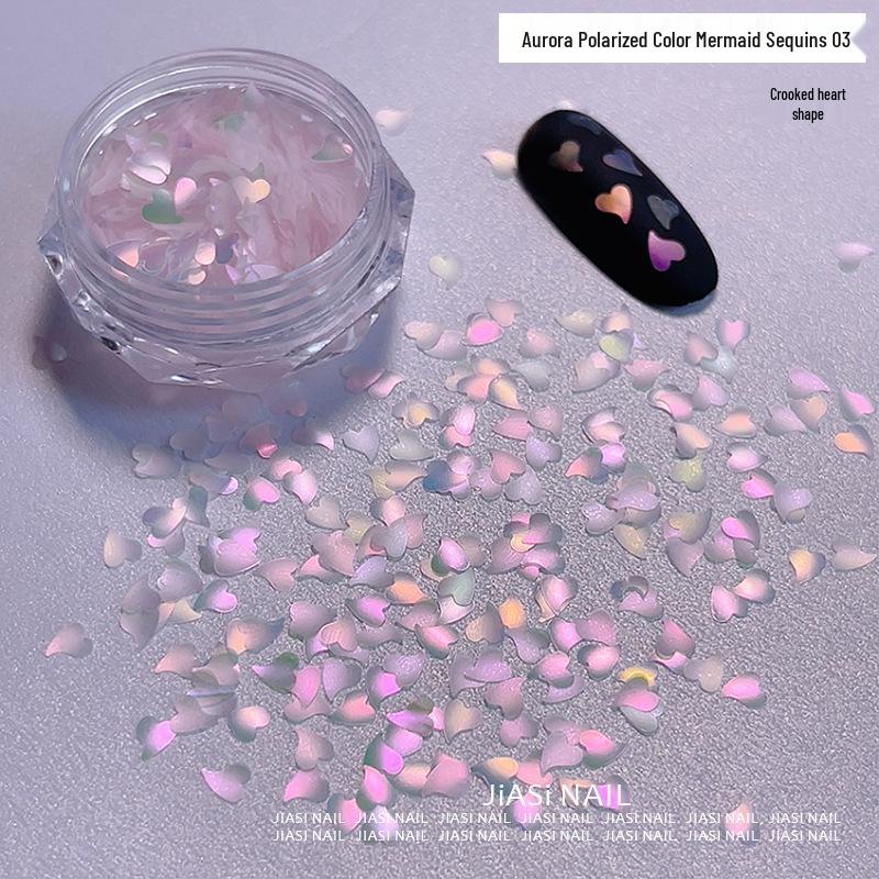 Iridescent Mermaid Nail Art Glitter & Stickers: Butterfly, Star, Irregular Shapes