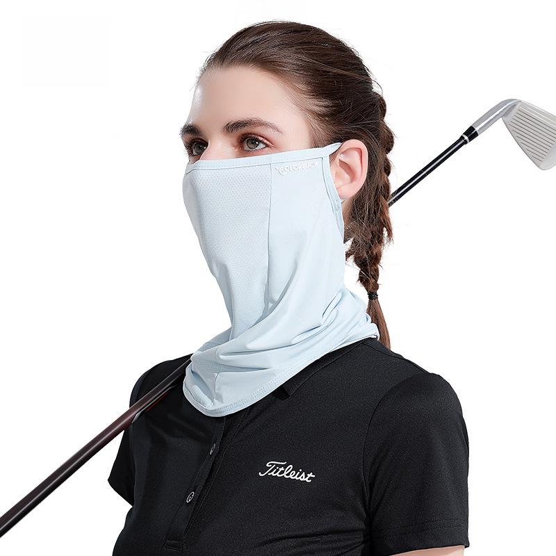 Women's Summer Cycling Sun Protection Ice Silk Mask with Ear Loops and Neck Coverage - XTJ27