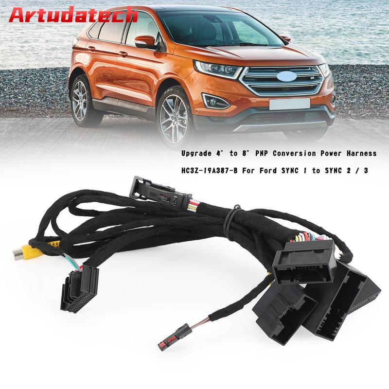 Artudatech 4  to 8  PNP Conversion Power Harness HC3Z-19A387-B For Ford SYNC 1 to SYNC 2/3