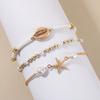 Jewelry European and American hot-selling multi-layer women's anklet set starfish shell shape foot decoration vacation beach foot decoration
