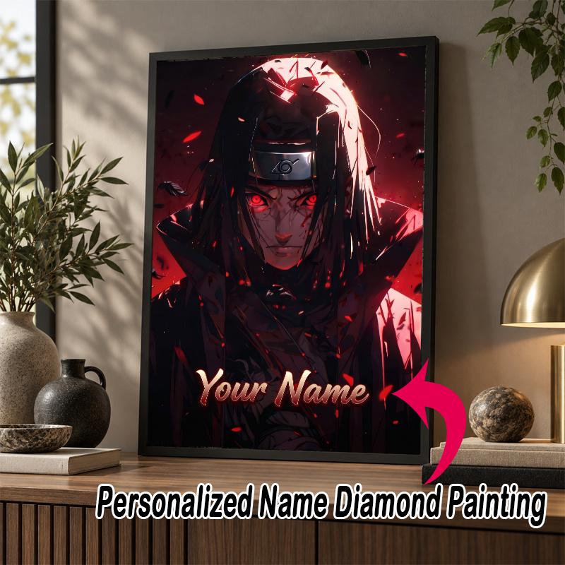 Personalized Itachi Uchiha Diamond Art Custom Name 5D Diamond Painting Full Drill DIY Craft