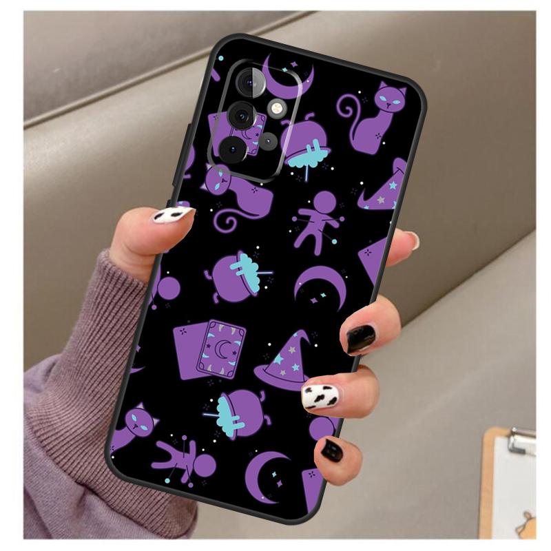 Witches Cat Moon Case For Samsung Galaxy A34 A54 A14 A06 A16 A26 A36 A56 A12 A32 A52 A13 A33 A53 A15 A35 A55