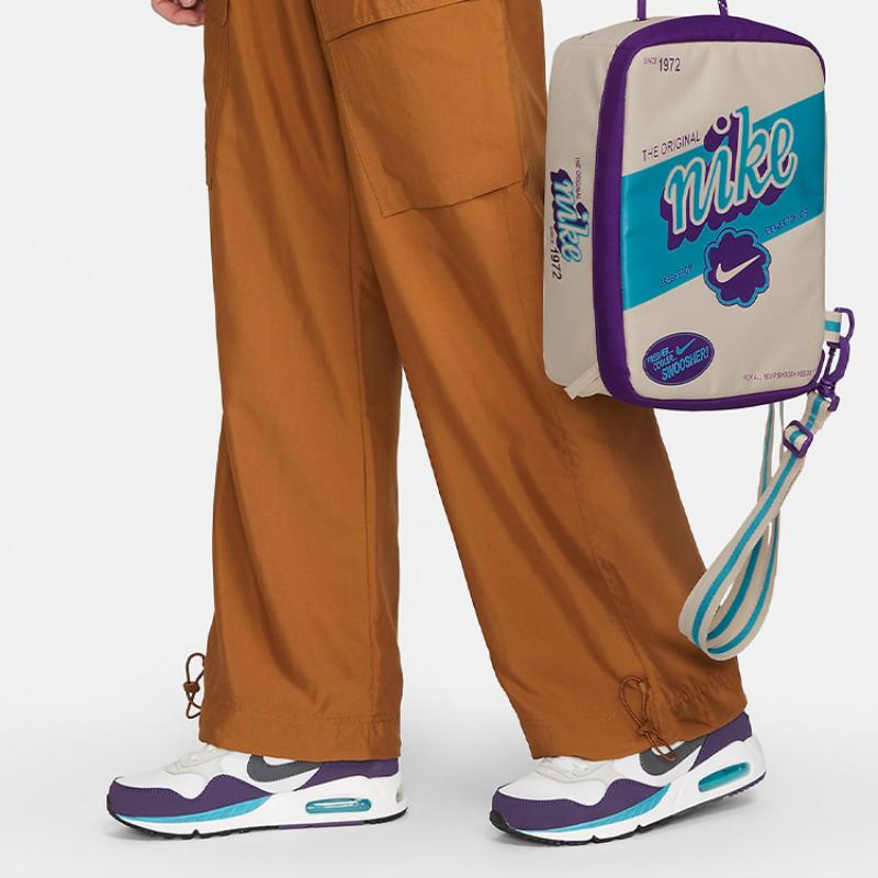 Nike Fabric Shoe Box Bag, Portable Crossbody Bag, Shoulder Bag Small Unisex Ecru Casual FB3029-838