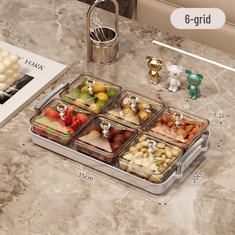 Elegant Multi-Section Candy Dish for Home: Nut & Dried Fruit Tray