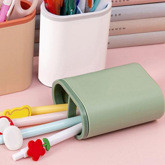 Pen Holder Large Capacity Desk Organizer with Multi-Grid Partition Pens Scissors Office School Supplies Desktop Decor