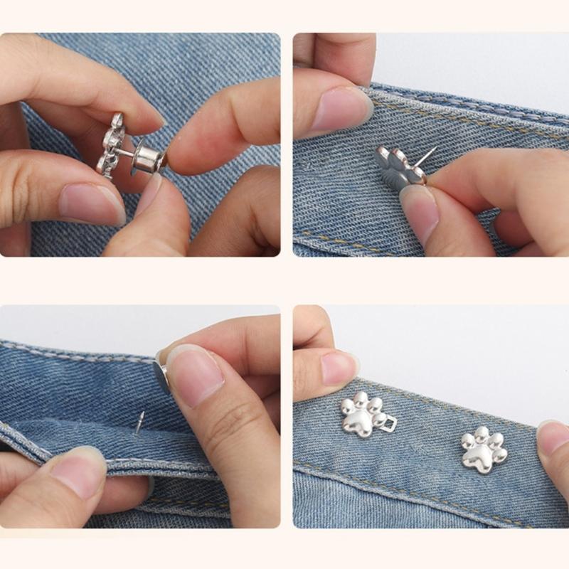 Pants Waist Buttons Alloy Tighten Waist for Skirt Pants Jeans Adjustable Waist Clip Clothing Accessories
