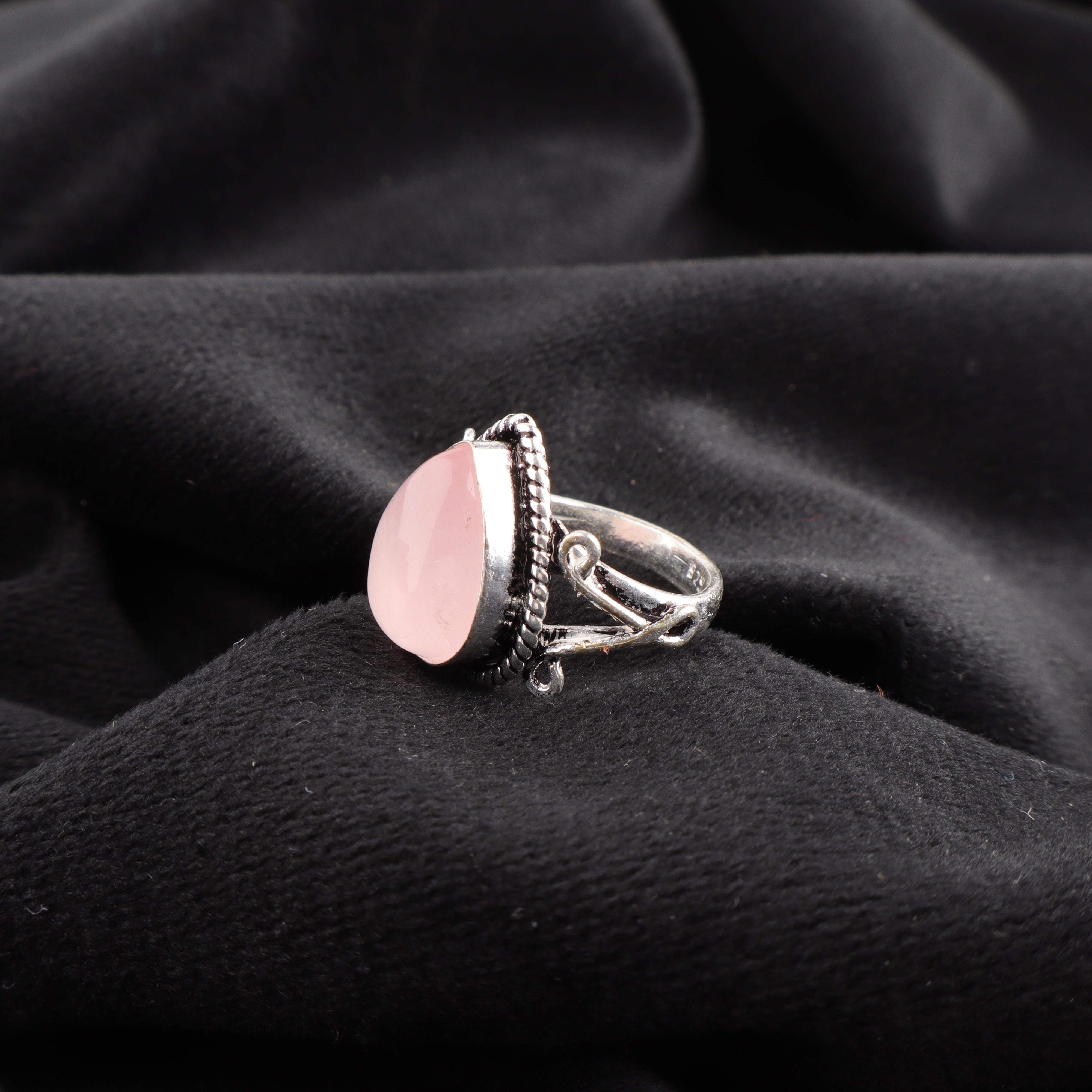 

Ювелирные изделия из розового кварца, кольцо из серебра ручной работы, кольцо духовное из стерлингового серебра 925 пробы, бохо-украшение, подарок для бабушки 12 розовый