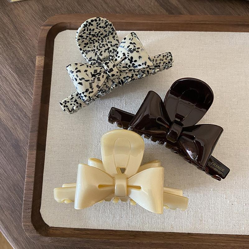 1pc French Design Butterfly Bow Clip, Medium Size, Elegant and Sweet Temperament, Braided Hair Shark Clip Hair Accessory