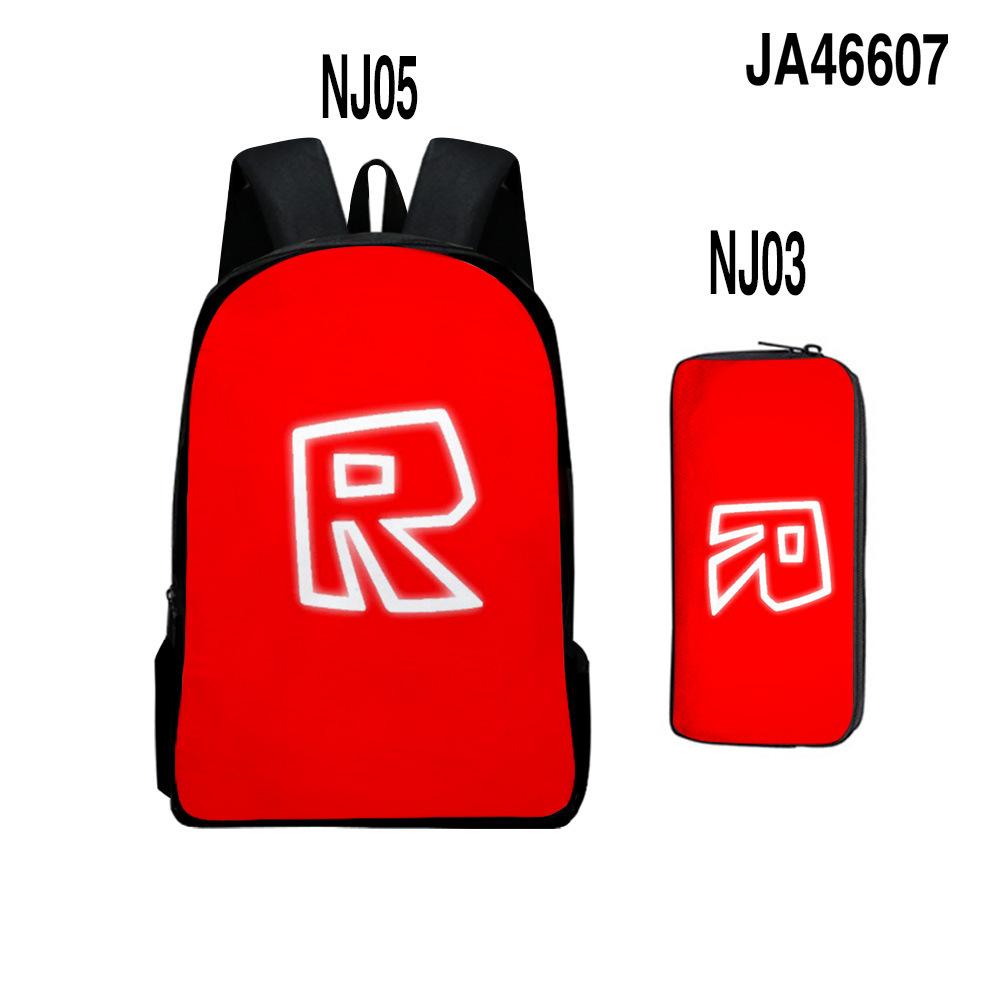 Roblox Two-Piece Set, Elementary And Middle School School Bag, Children'S Backpack, Cartoon Animation Backpack.