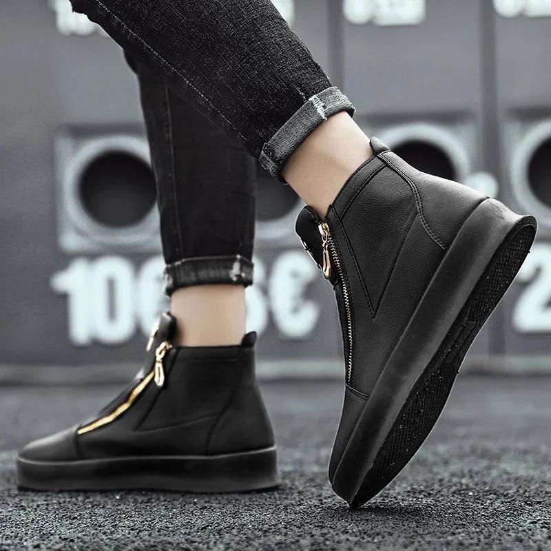 2025 Fashion High Top Leather Casual Sneaker Men Black Platform Sneakers  Designer Superstar Shoes Men Hip Hop Streetwear Shoes