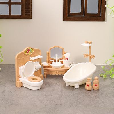 1Set 1:12 Puppenhaus Miniatur Badewanne Toilette Waschbecken Badezimmer Set Möbel Heimmodell Dekor Spielzeug Puppenhaus Zubehör