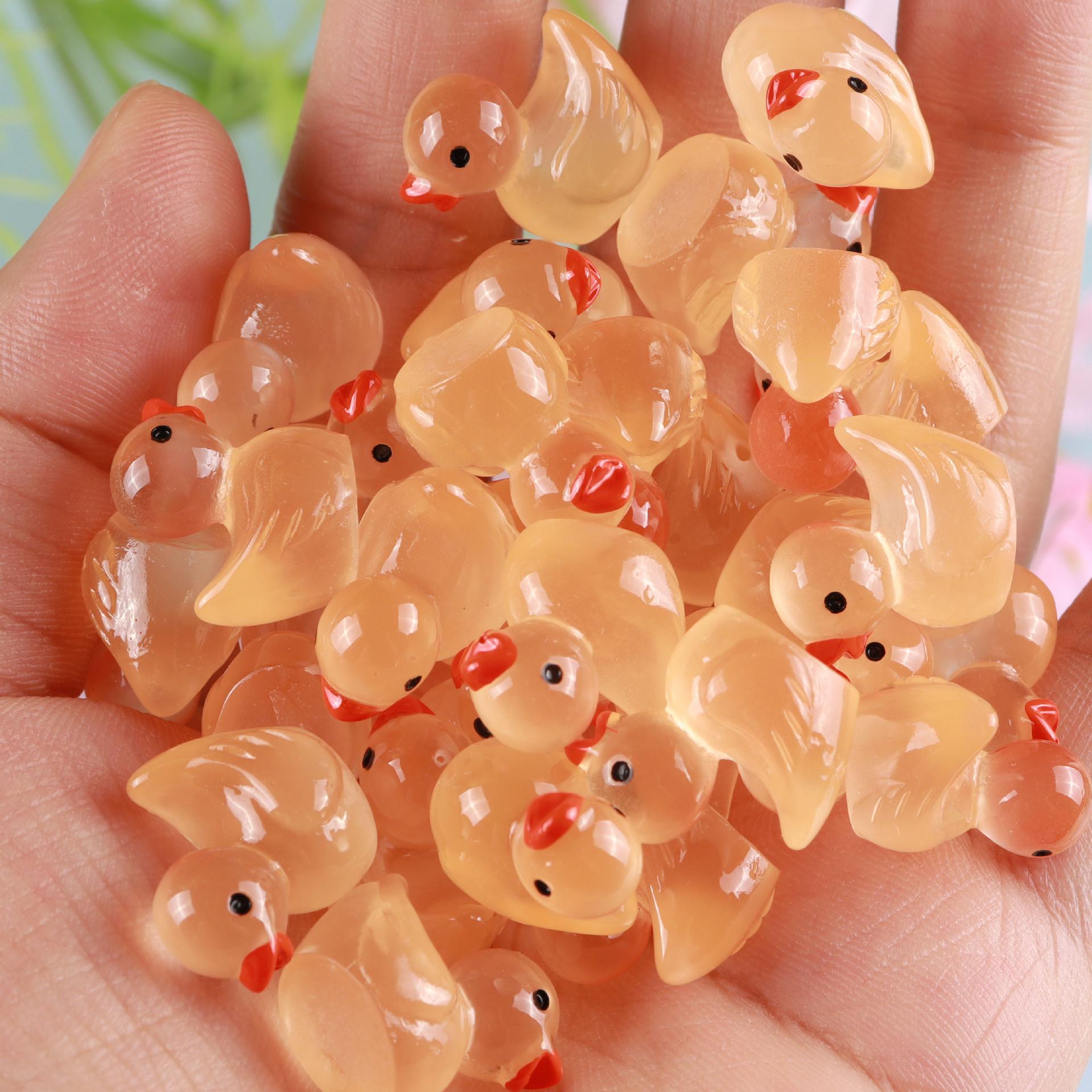 

20 шт. Миниатюрные желтые утки, светящиеся утки, миниатюрные фигурки, крошечные утки, микро-сказочный сад, ландшафтный сад фей, домашний декор 20PCS светло-желтого