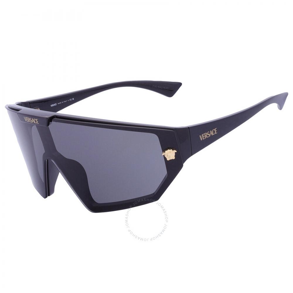 Versace Dark Grey Shield Unisex Sunglasses Ve4461 Gb1 87 47