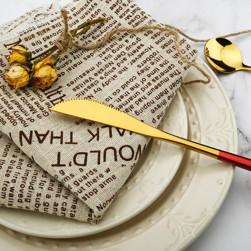 6 ks Bílé zlato Sada zrcadlových příborů Nůž Vidlička Kávová lžička Sada příborů Sada nádobí z nerezové oceli Sada kuchyňského nádobí Sada příborů