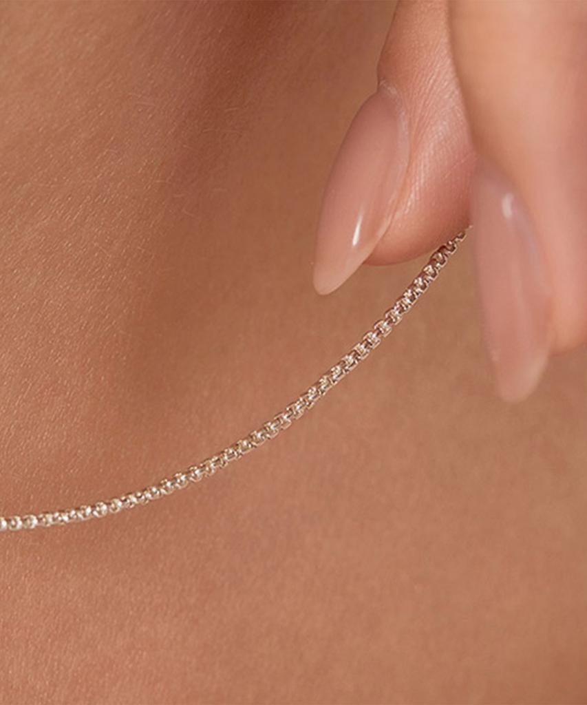 Helene Jewelry 925 Silver Round Chain Silver Necklace