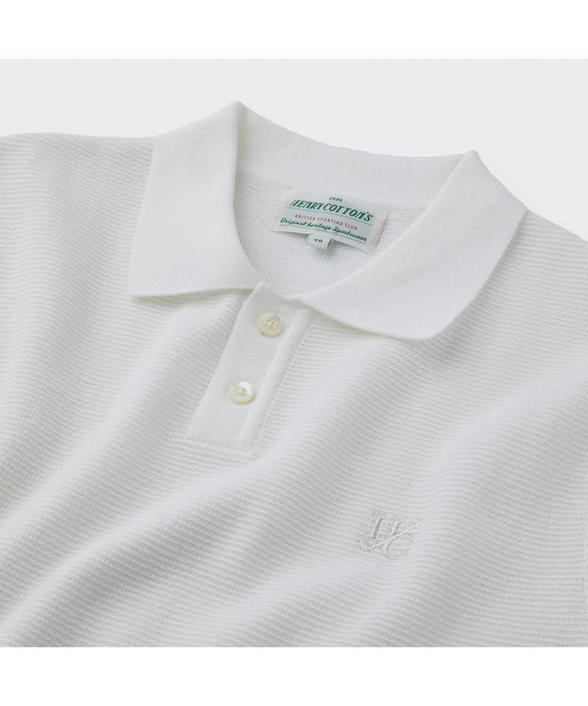 Henlikoteun [British Sporting Club] Waffle Short-Sleeves Polo Knit Abwam26711Whx