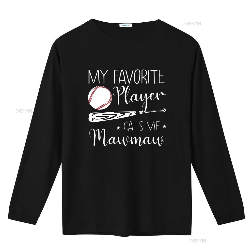 Camiseta de Beisebol Feminina Meu Jogador Favorito Me Chama de Mawmaw Vovó Preta 2XL vintage Lavada roupas de designer Versátil Ligeiramente