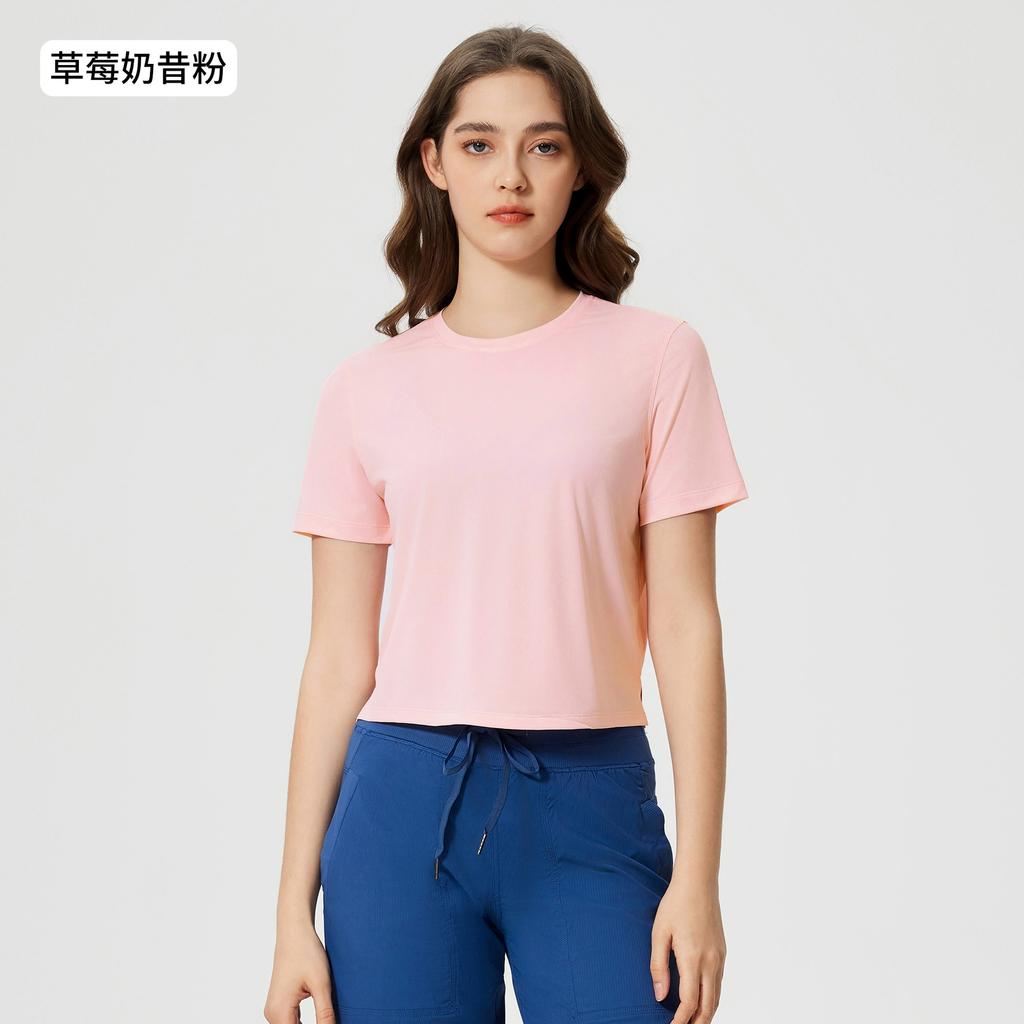 Summer round neck yoga suit short loose quick-drying sports short-sleeved women's light and breathable fitness T-shirt D11011