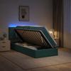LED Storage Bed with Mattress Dark Green 90 X 200 Cm Velvet