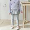 Girls' Sweet Lace Faux Two-Piece Leggings