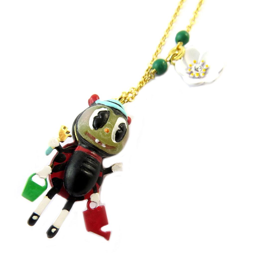 Les Trésors De Lily [P2203] - Handmade Necklace 'Wonderful World' (Vegetable Garden of Happiness) Red Gold