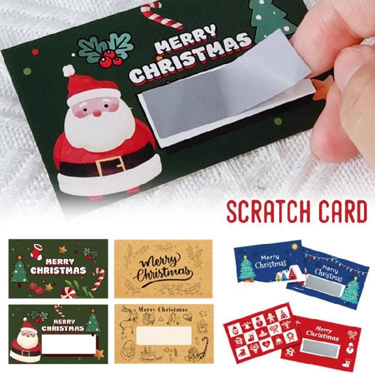 30Pcs Handmade Scratch Off Coupon Cards Christmas Prizes Card for Birthday Wedding Holiday Parties Festival Celebration