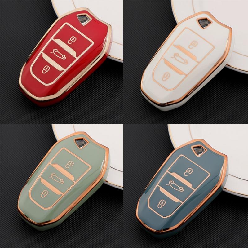 Luxury TPU Car Key Case Cover For Peugeot 2008 3008 4008 5008 308 408 508 Keychain