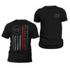 Dünne Rote Linie Flagge Wir Das Volk 1776 Zweiseitiger Druck Feuerwehrmann Herren T-Shirt und Kinder T-Shirt
