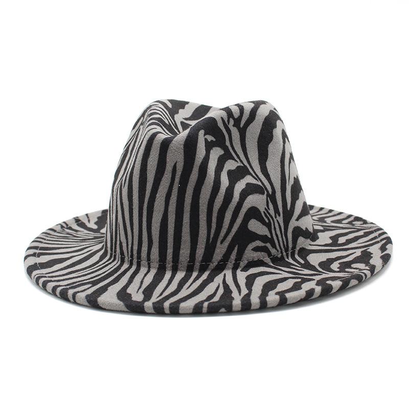 Men'S And Women'S Couple Hats, Big-Brimmed Woolen Top Hats, Flat-Brimmed Jazz Hats.