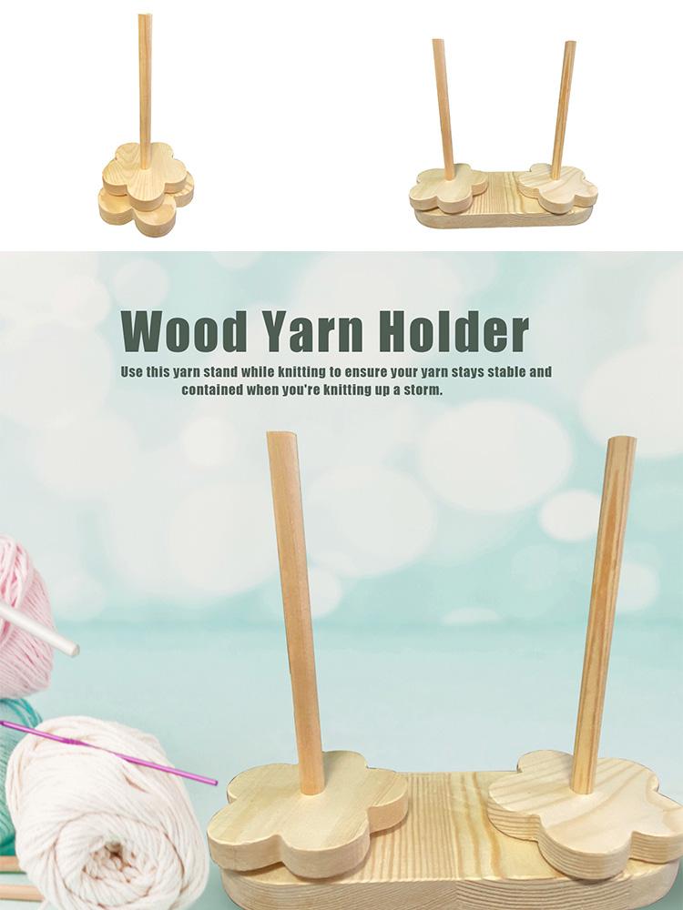 Wooden Yarn Holder Plum Blossom Wooden Spinning Yarn Holder for Wool Cotton Poly Blend