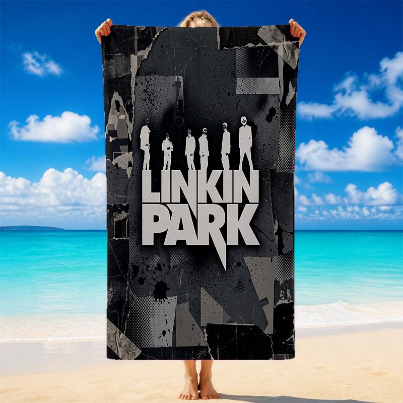 Linkin Park Print Microfiber Beach Towel Sand?Resistant Lightweight Towel For Swimming Outdoor Travel Use