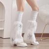 Plush Leg Covers Autumn and Winter Cold Protection Warm Calf Socks Thickened Jk Long Tube Fur Shoe Covers Cute Star Over The Knee Socks