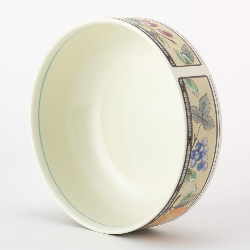 MIKASA Garden Harvest Bowl, White, Diameter 16.1cm x Height 6cm, 900ml, Microwave, Dishwasher, and Oven Safe, T-770412