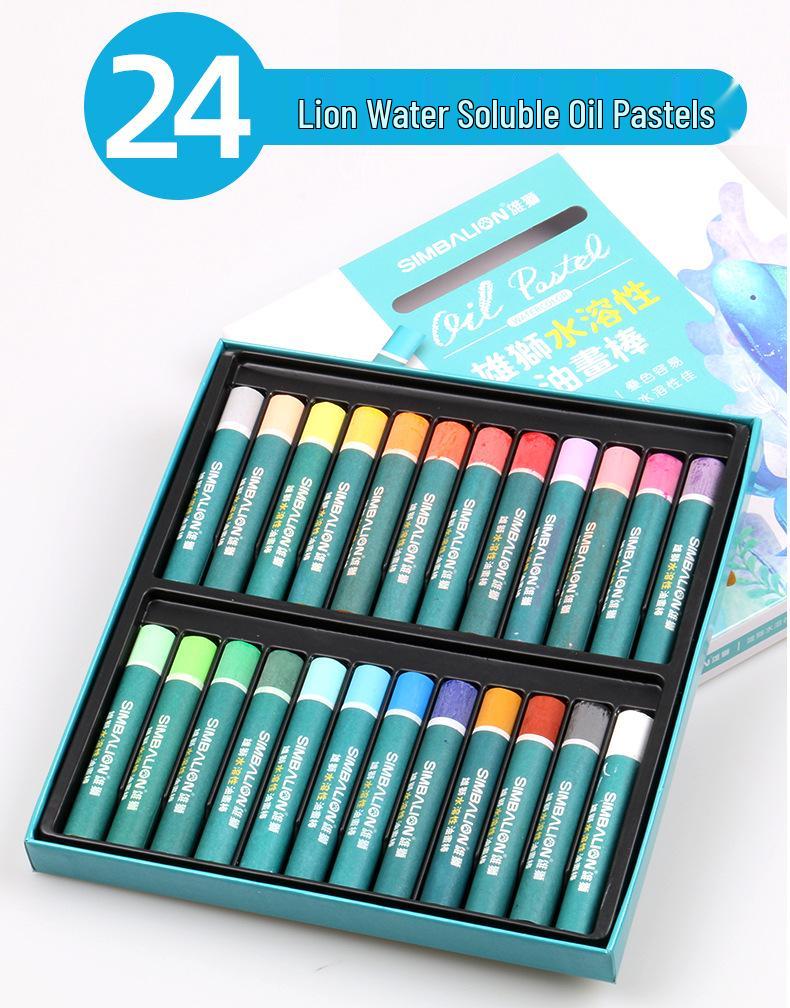 Lion Water-Soluble Oil Pastels, 24/36 Colors, Washable Crayons for Kids’ Art and Doodling