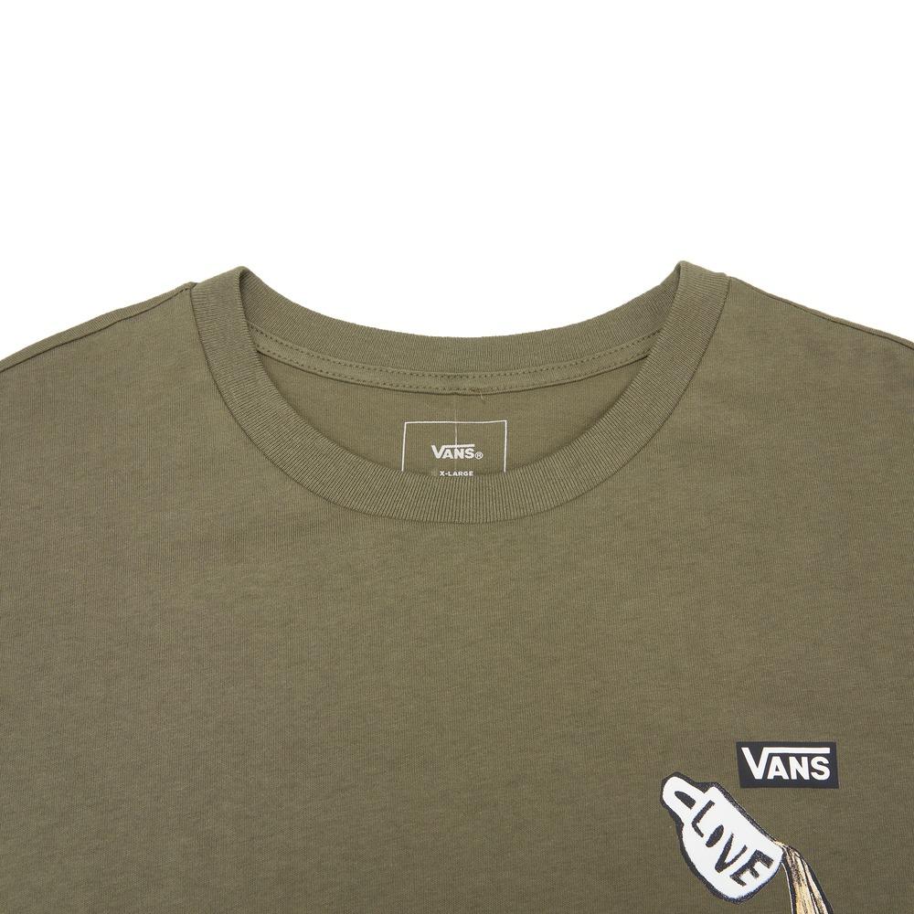 Vans X Hansol Camiseta Divertida com Estampa de Desenho Gola Redonda Manga Curta Unissex Verde Militar VN0A7TR3KCZ