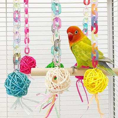 Parrot Chew Strands Bird Parakeet Bite Molar Toys Pet Bird Cage Hangable Chewing Toy Bird Items Bird Cage Toys Pet Supplies